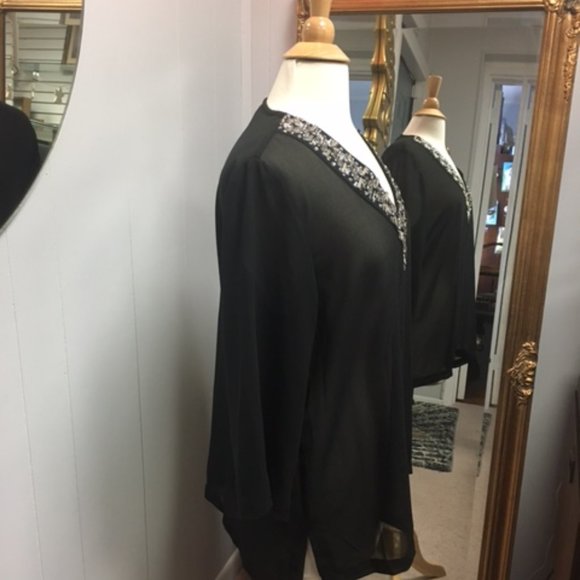 Michael Kors Black Jeweled Top/ Cover Up - Picture 3 of 6